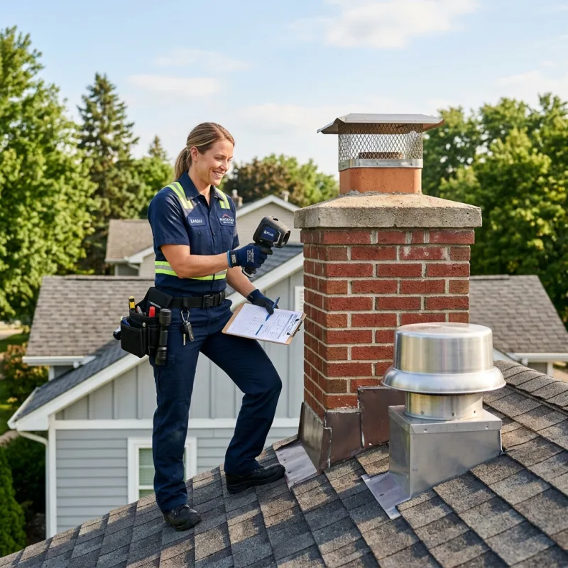 Technician inspecting a Abbotsford roof cavity and ductwork for a dead bird